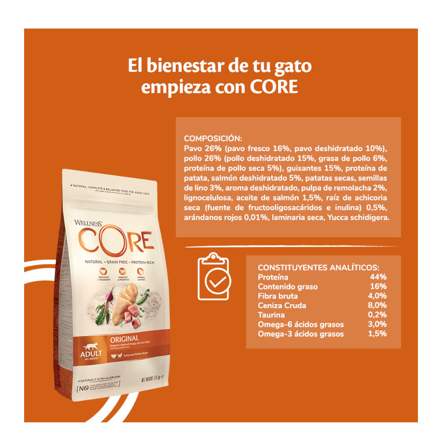 Wellness Core Adult Pollo y Pavo pienso para gatos, , large image number null
