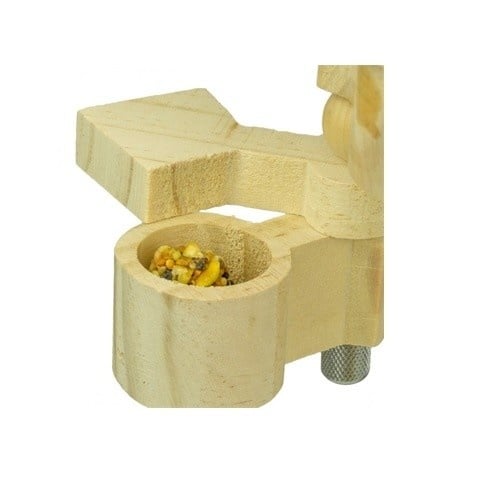 Cooltoys juguete porta golosinas de madera natural para loros pequeños y medianos