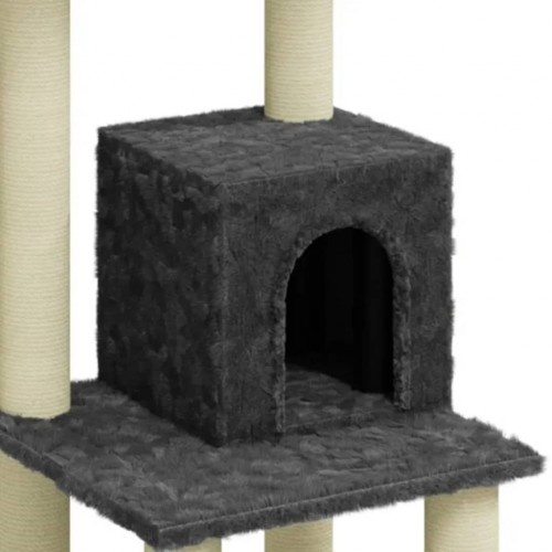 Vidaxl rascador con cueva gris para gatos, , large image number null