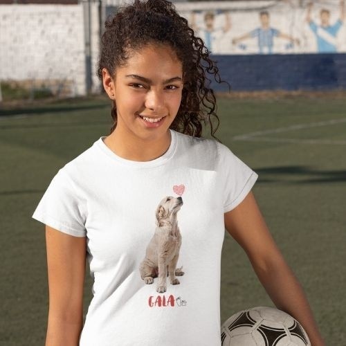 Camiseta unisex corazón en el hocico personalizable color Blanco, , large image number null