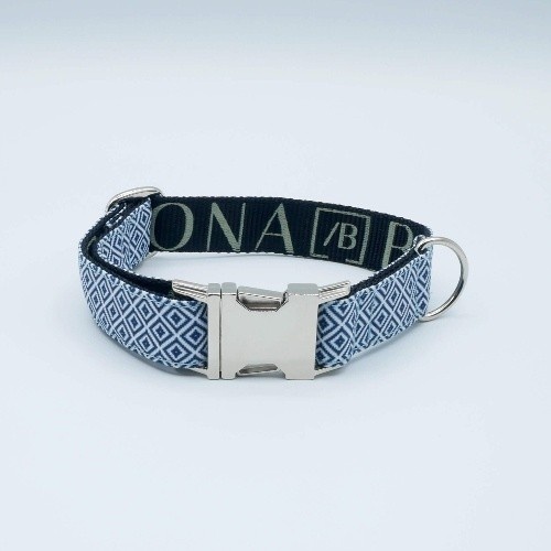 Baona collar zanzíbar blanco y azul para perros