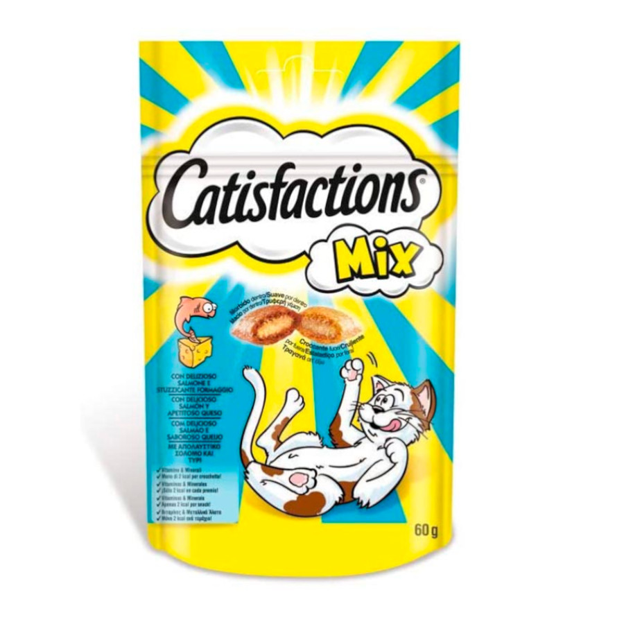 Catisfactions Bocaditos Mix Salmón y Queso para gatos , , large image number null