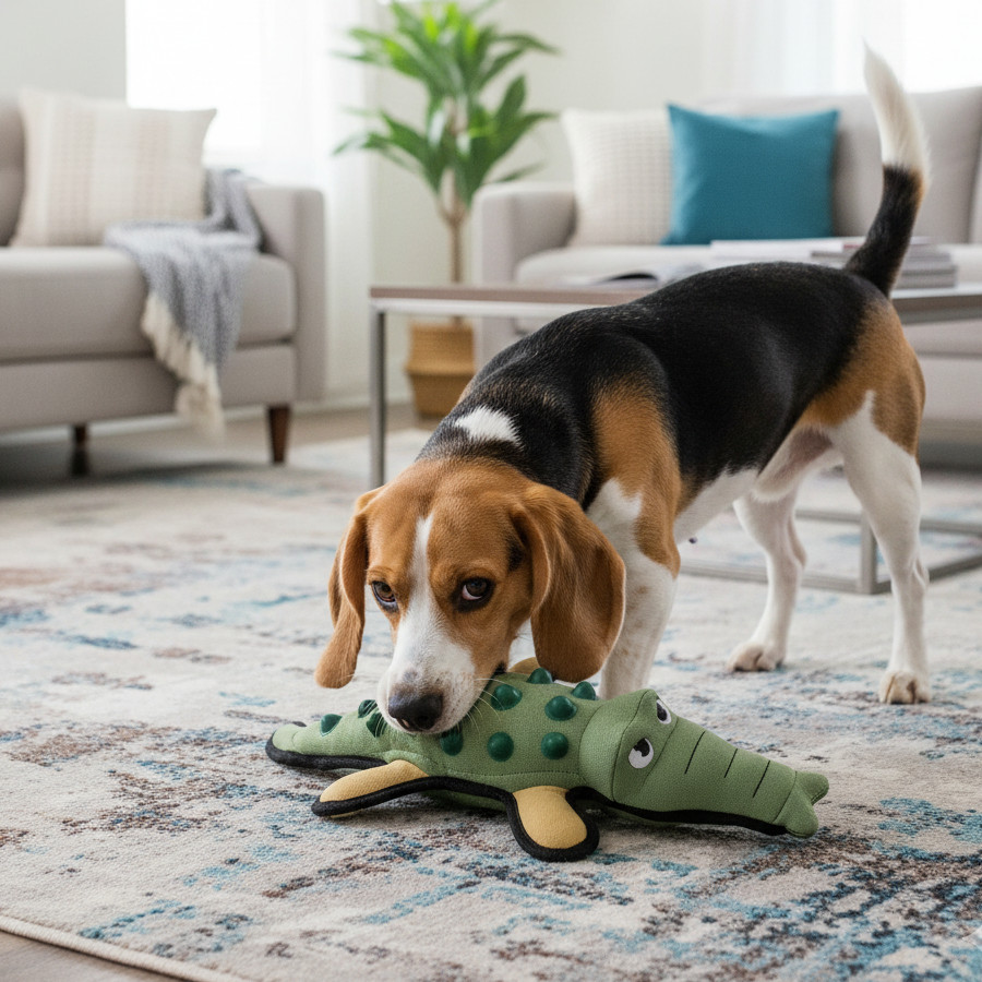 Tootoy! Peluche Mordedor Resistente Cocodrilo para perros