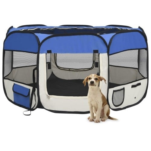 Corral de lona para perros color Azul