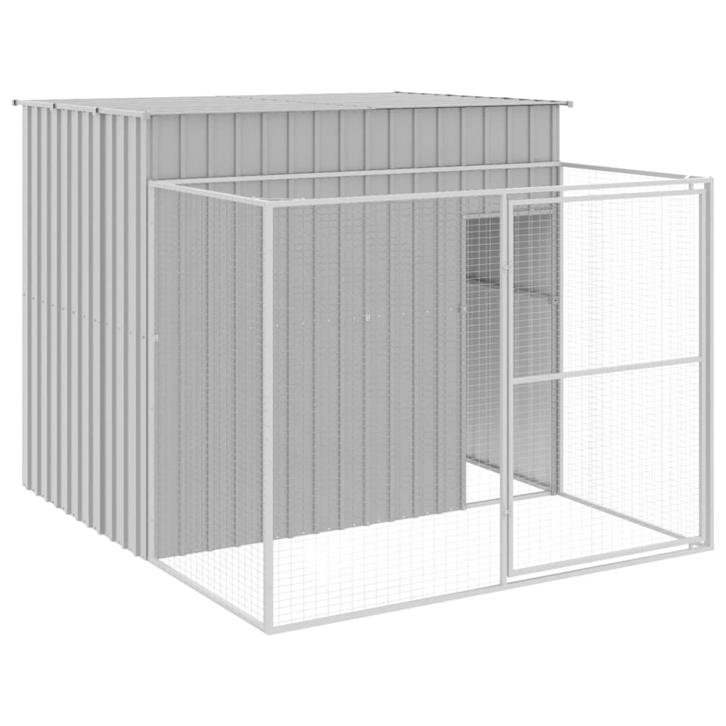 vidaXL Caseta perro corral acero galvanizado gris claro 214x1069x181cm