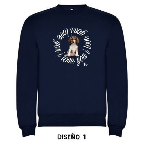 Sudadera con círculo "I Love You" personalizable color Azul marino, , large image number null