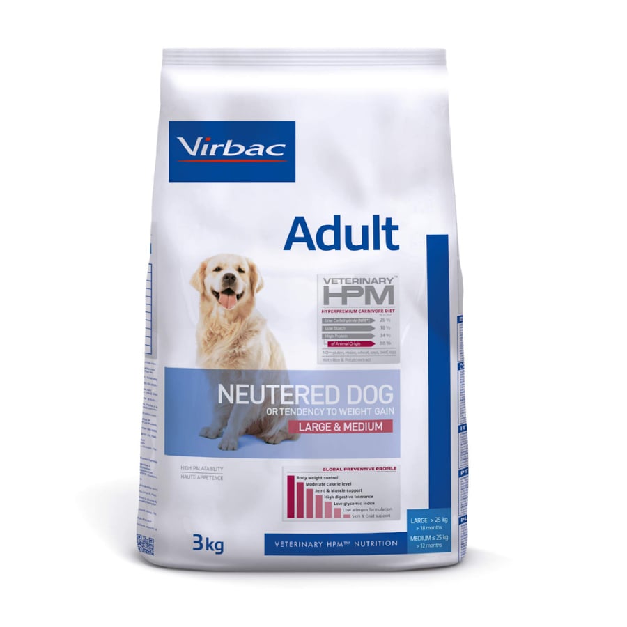 7 kg  Virbac Veterinary HPM Adult Neutered Large y Medium pienso para perros