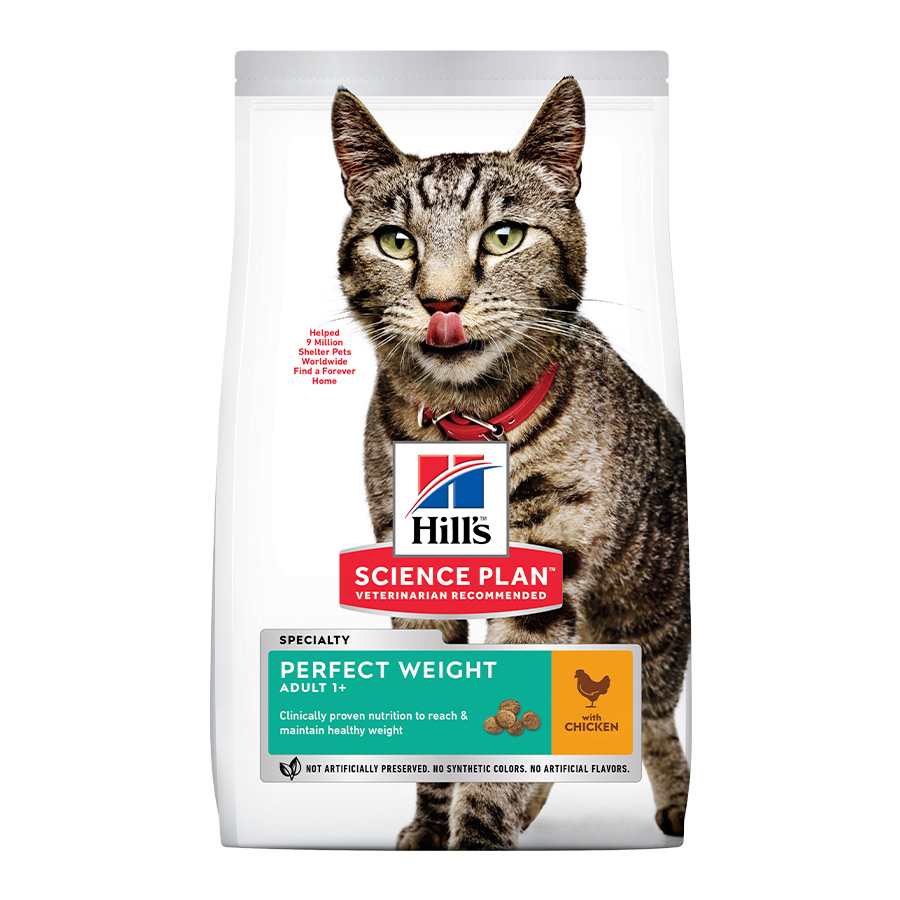 Hill's Adult Science Plan Perfect Weight Pollo pienso para gatos, , large image number null