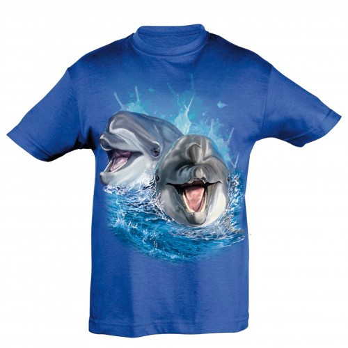 Camiseta Niño Delfines jugando color Azul, , large image number null