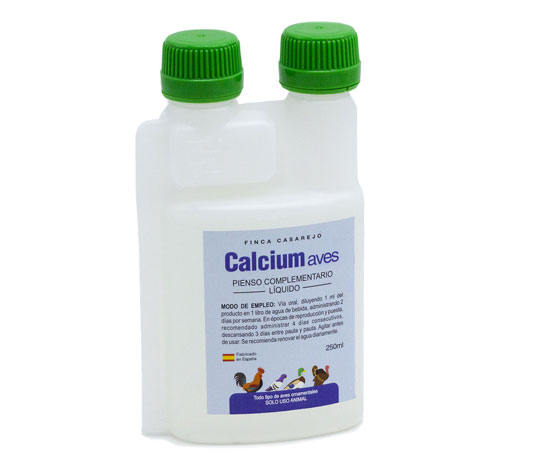 Calcio para gallinas | Suplemento alimenticio para la Puesta de Las gallinas, prevención del picaje y fortalecimiento de Sus Huesos | Botella de 250ml