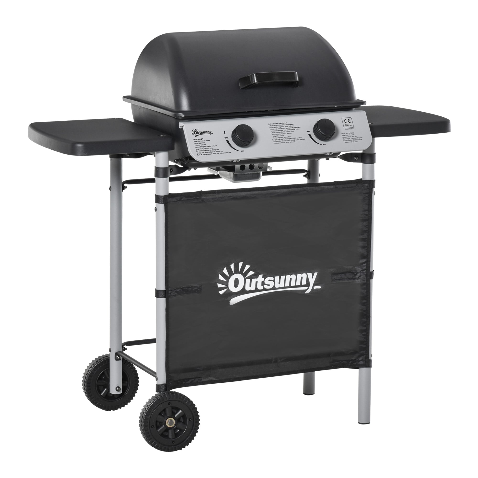 Outsunny Barbacoa de Gas Negro