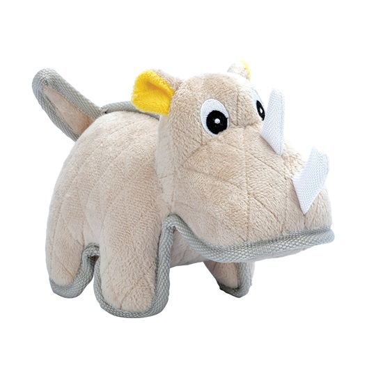 Juguete de peluche para perros Zeus Safari, Rinoceronte, Gris,  15cm