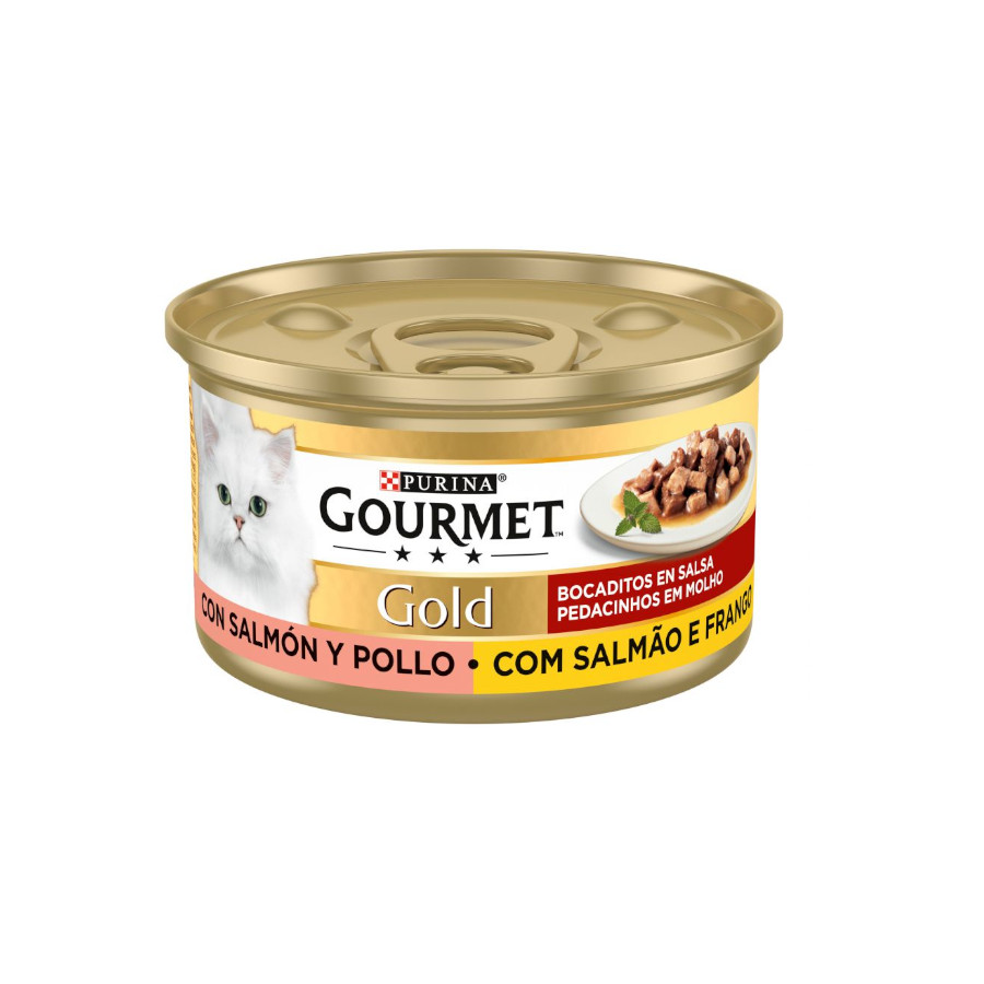 Gourmet Gold bocaditos salmón y pollo para gatos image number null