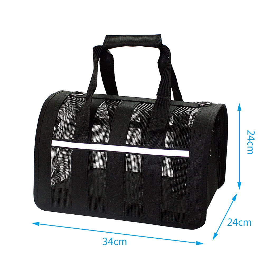 Transportín portátil transpirable y plegable para gatos y perros pequeños - perfecto para viajar y actividades al aire libre 34X24X24CM color entrega