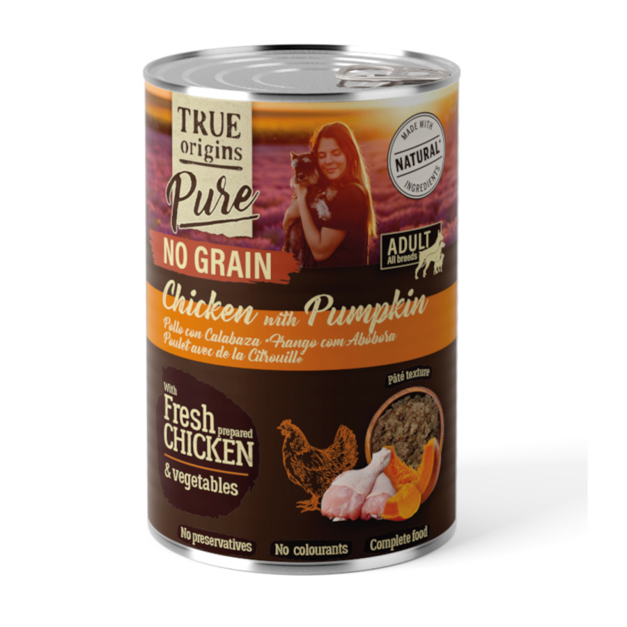 400 g True Origins Pure Adulto Pollo lata para Perros