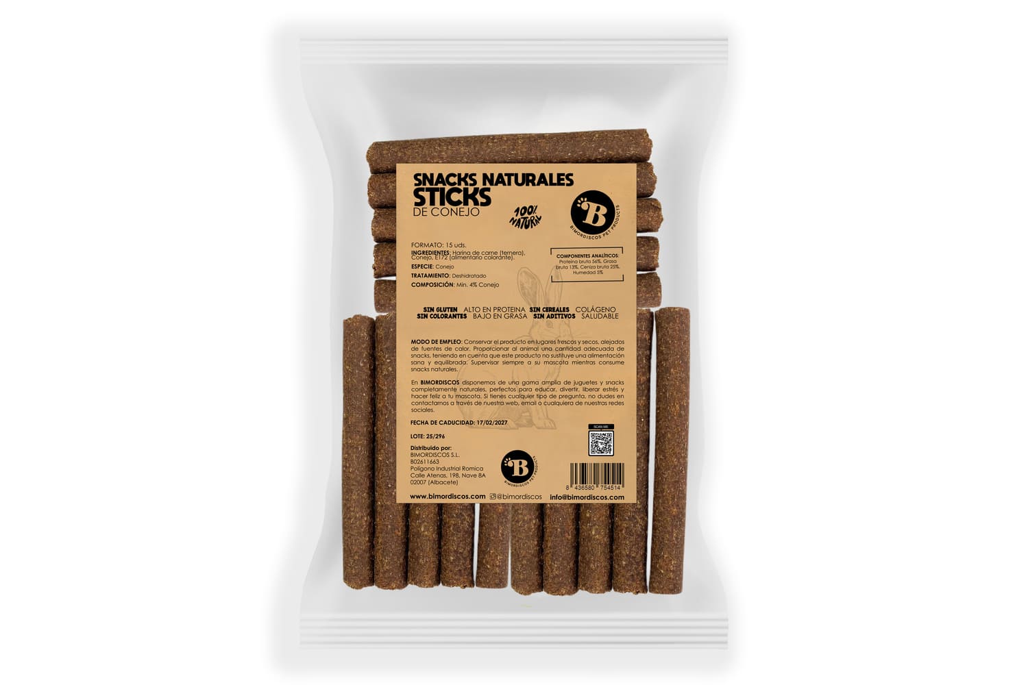 BIMORDISCOS Barritas para Perros y Gatos - Conejo