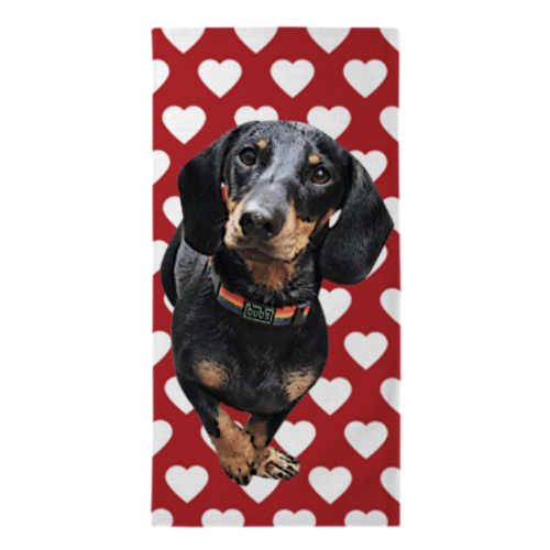  Animal Studio toalla de playa personalizada corazones rojo, , large image number null