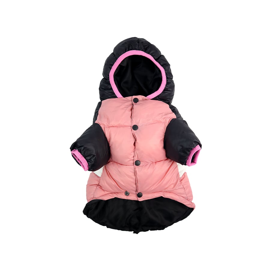 Anorak para perros Dashi Stripes Rosa & Negro Muy Grande