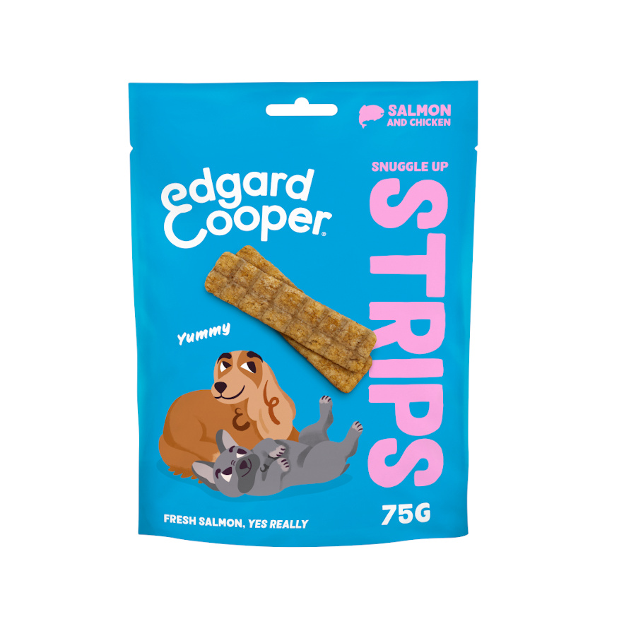 75 g Edgard & Cooper Tiras de Salmón y Pollo para perros