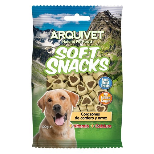 Corazones Soft Snacks Arquivet para perros sabor Arroz y Cordero, , large image number null