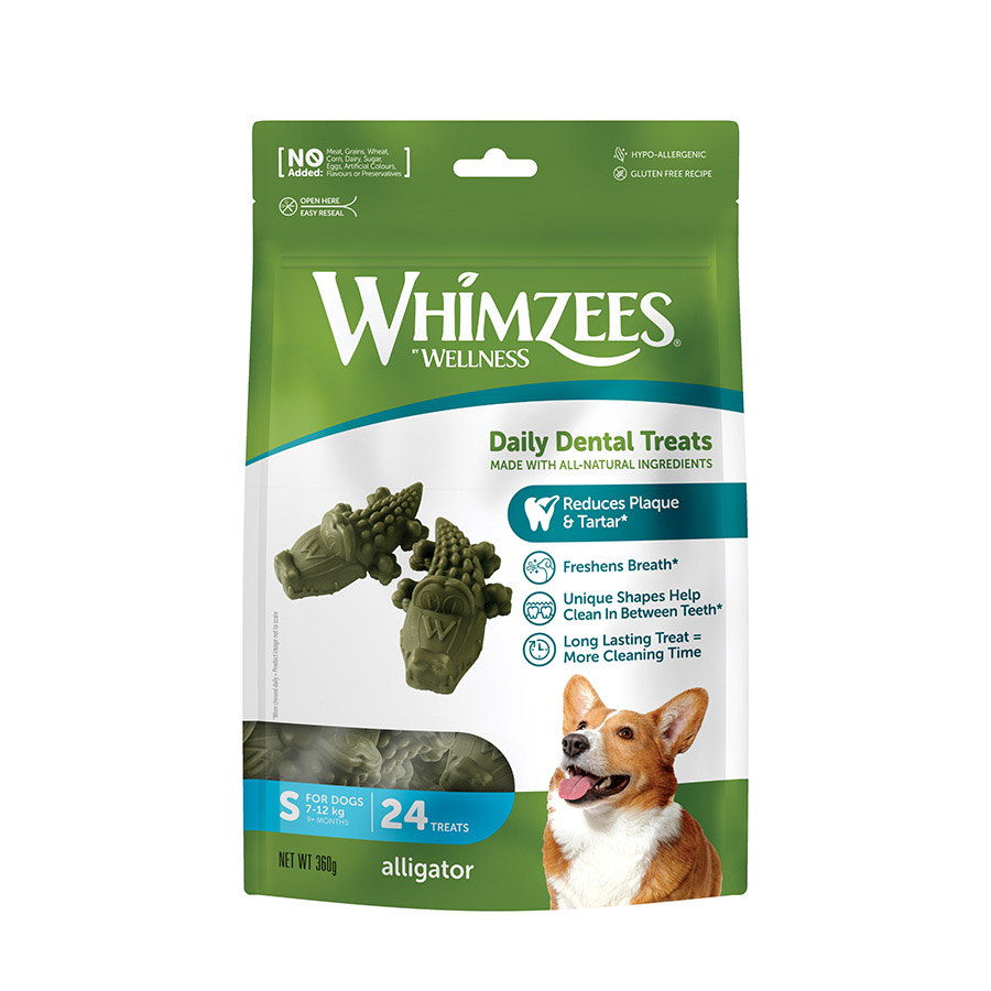 48 barritas Whimzees Snacks Dentales Cocodrilo para perros de razas pequeñas ¡Pack ahorro!