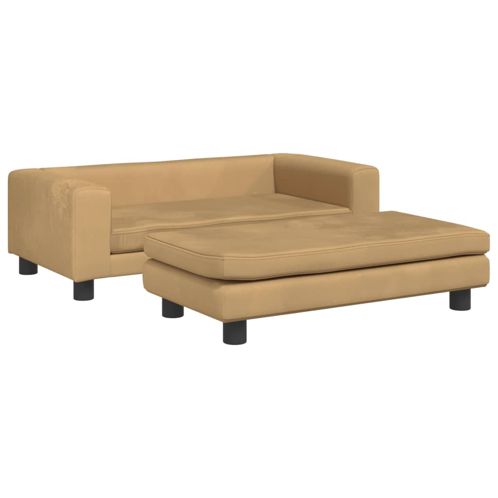 vidaXL Cama para perros con extensión terciopelo marrón 100x50x30 cm