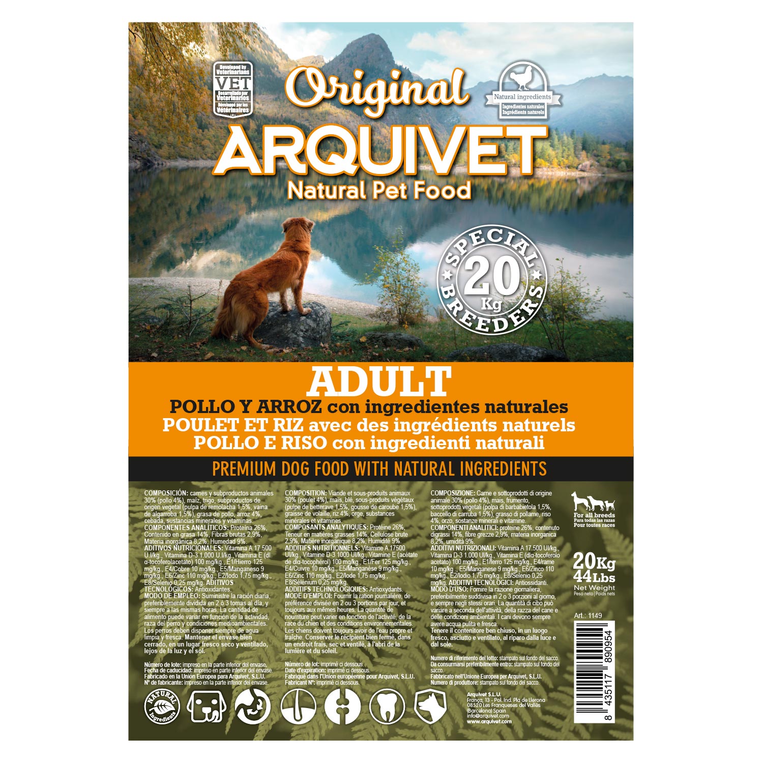 ARQUIVET DOG ORIGINAL – Adult Pollo 20Kg