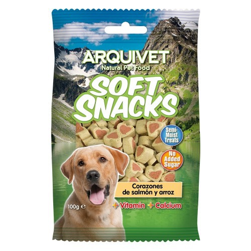 Corazones Soft Snacks Arquivet para perros sabor Arroz y Salmón, , large image number null
