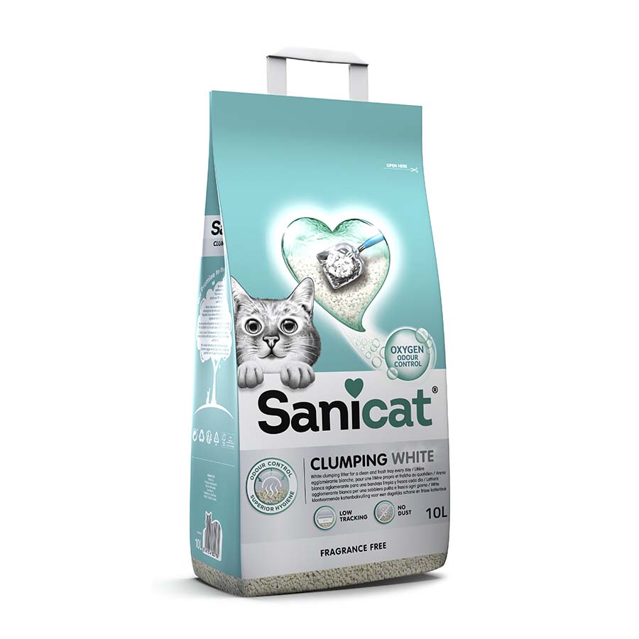L Sanicat ClumpinWhite Arena Blanca Aglomerante sin perfume para gatos