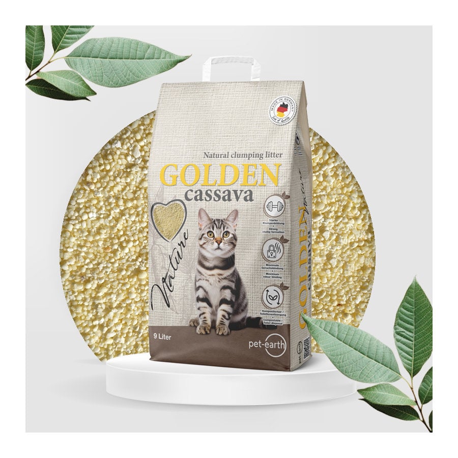 Golden Grey Yuca Arena Aglomerante para gatos