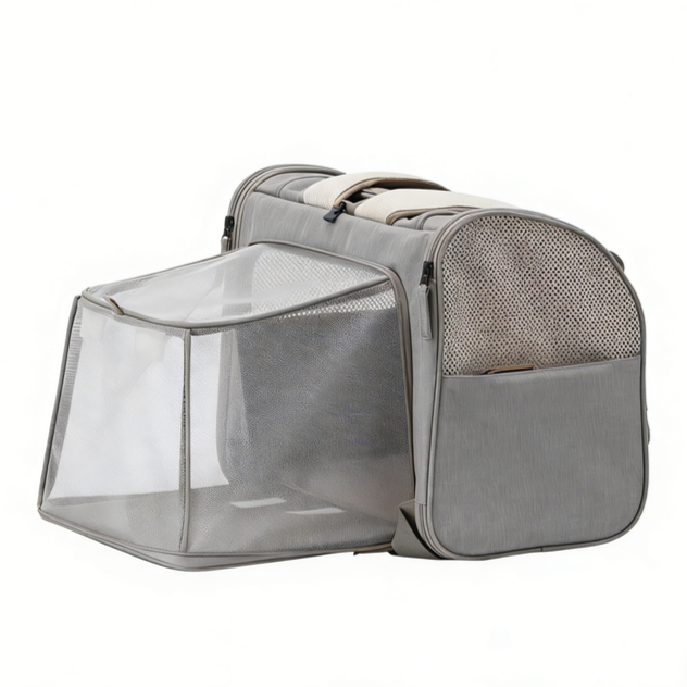 Fukumaru Mochila de Viaje Extensible para Mascotas – Transportín Apto para Avión, Cómodo, Plegable y Transpirable