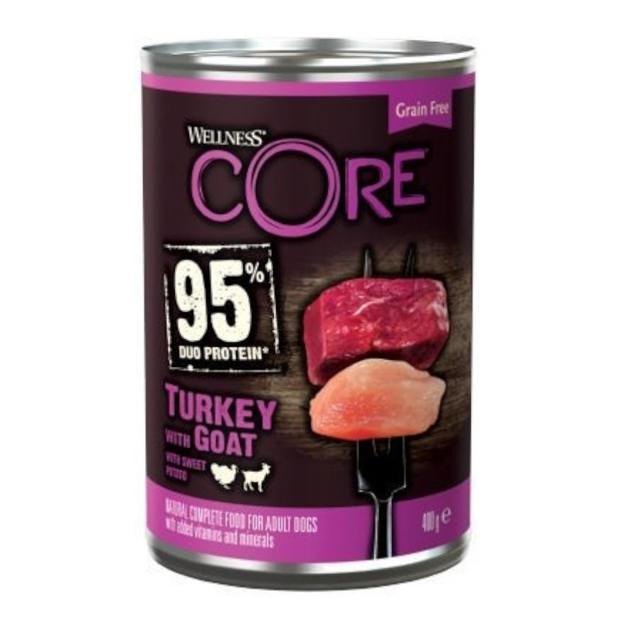 24 latas x 400 g Wellness Core Pavo y Cabra Lata para perros ¡Pack Ahorro!