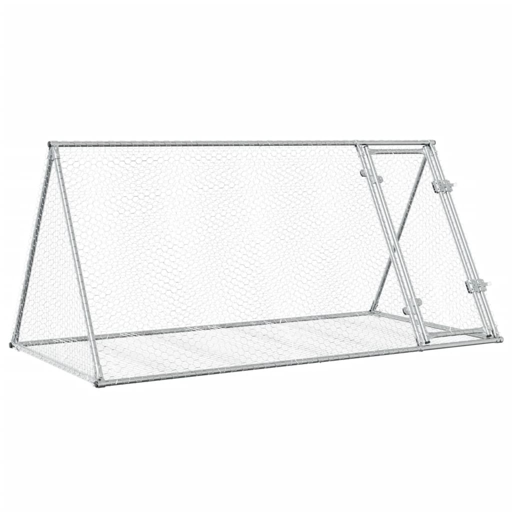 vidaXL Conejera acero galvanizado plateado 200x105x91 cm