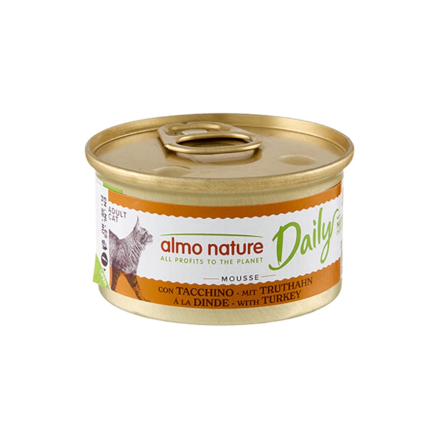 24 latas x 85 g Almo Nature Daily Mousse de Pavo lata para gatos  ¡Pack ahorro!