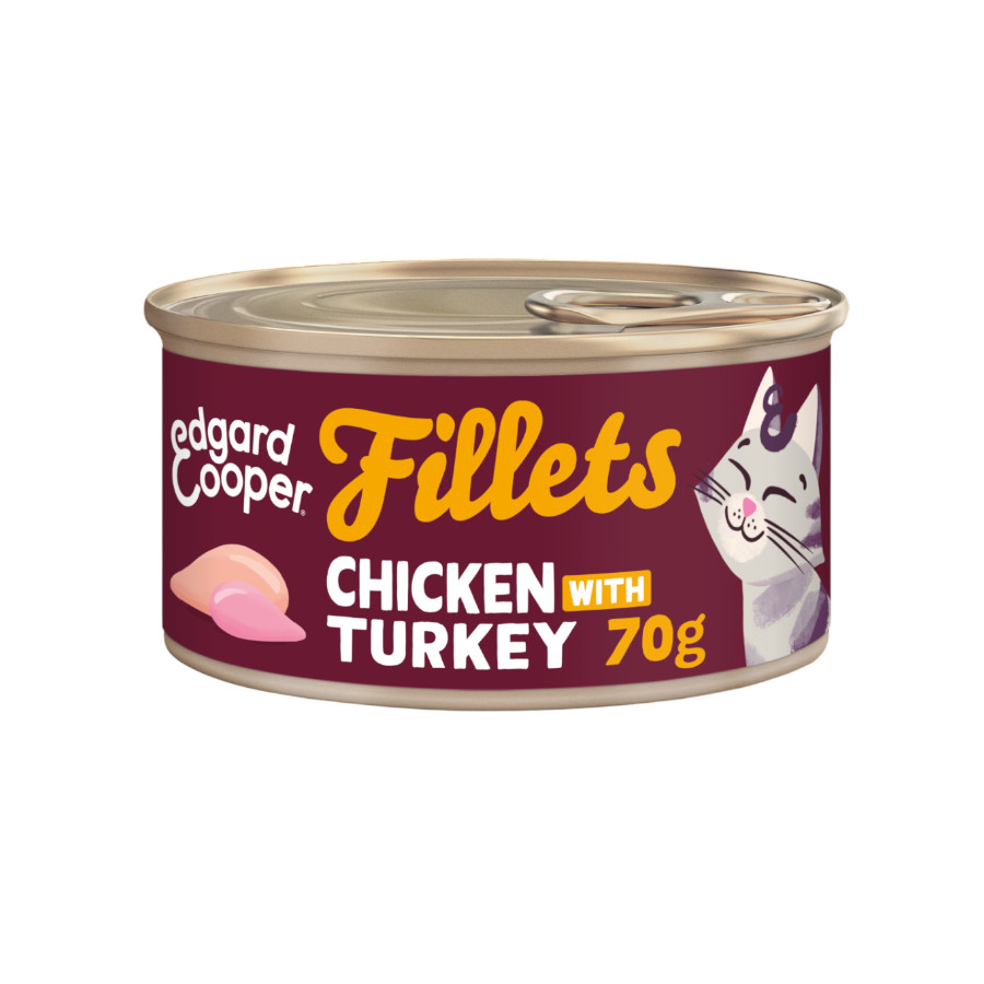 Edgard & Cooper Filetes de Pollo y Pavo Lata para gatos