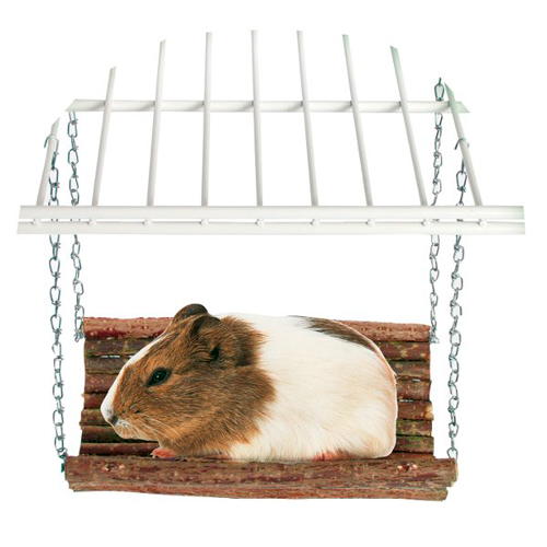Plataforma colgante de madera para roedores