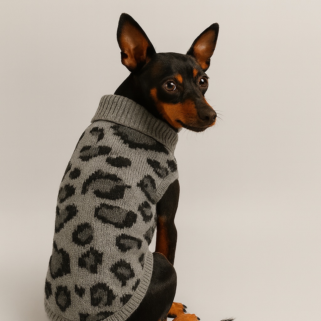 Nayeco Abrigo Leopard Jacquard Gris para perros