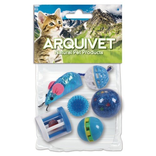Kit 6 juguetes para gatos color Azul, , large image number null