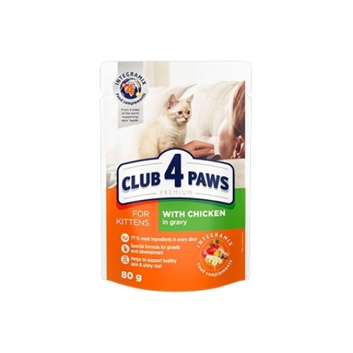Club 4 Paws Pienso húmedo para gatitos Pollo en salsa