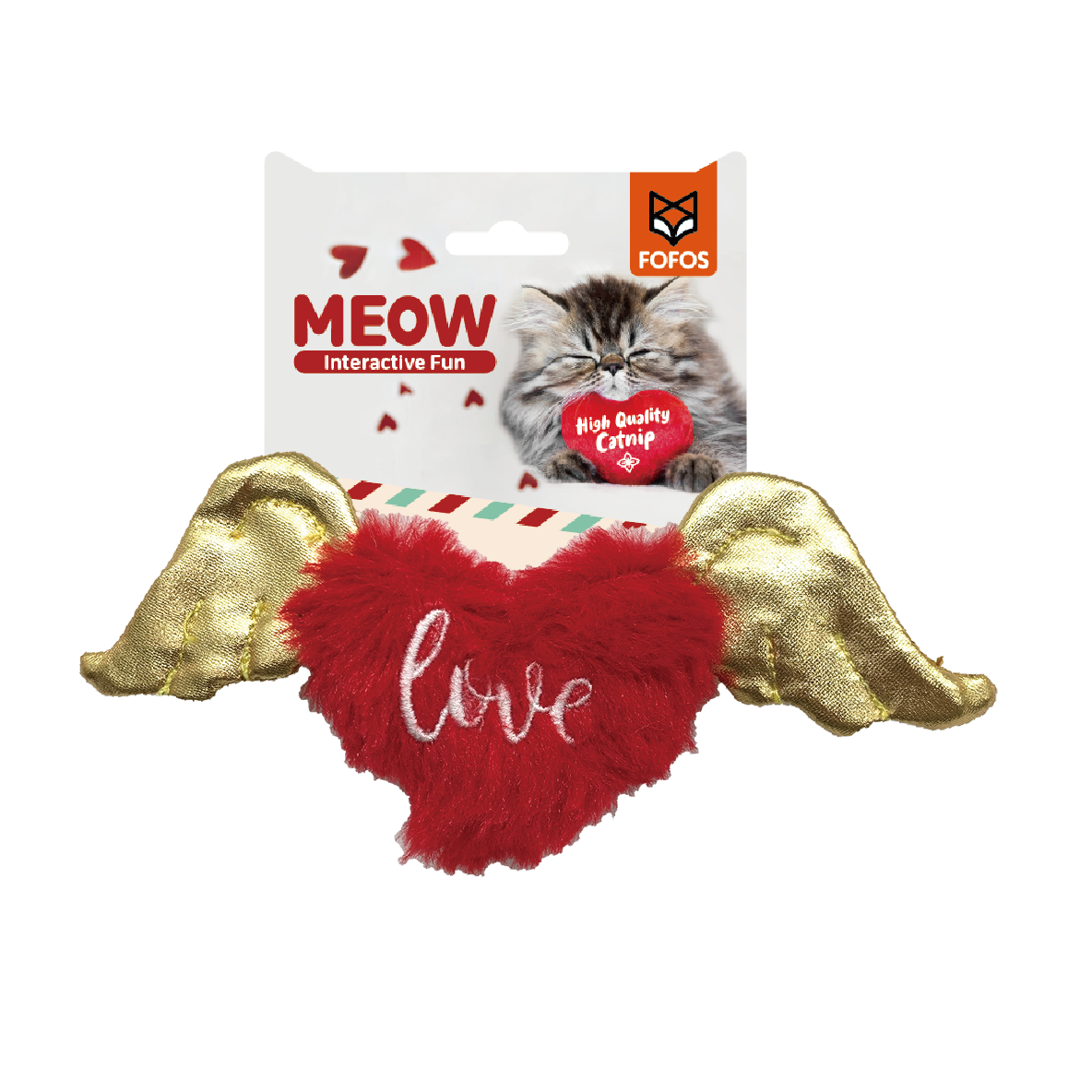 FOFOS | Corazón con Alas Doradas y Catnip Natural (Colección Día de San Valentín) – Para Gato
