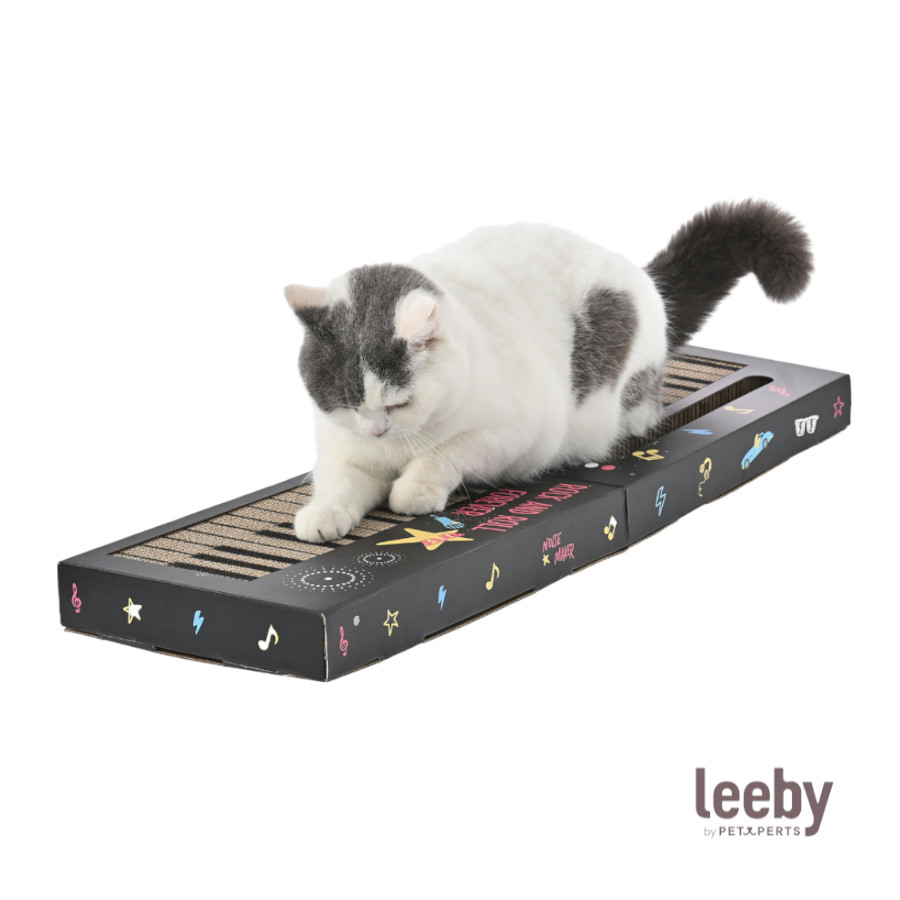 Leeby teclado rascador de cartón con bola para gatos