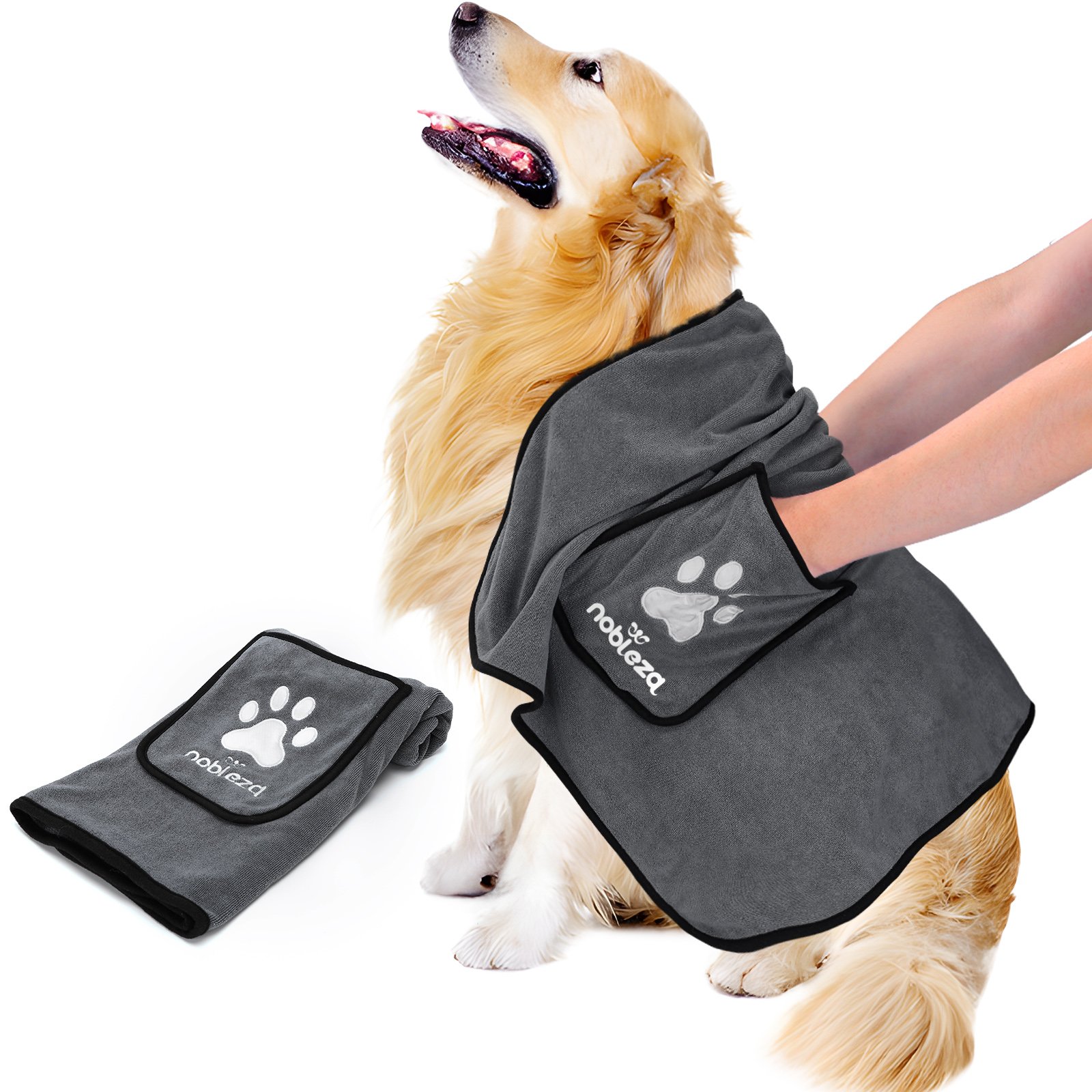 Nobleza Toalla para Perros, Toallas Suaves y Duraderas, Ultra Absorbente, Toalla de Secado para Perros Grandes y Pequeños,