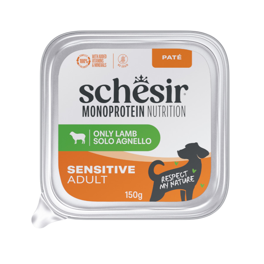 Imagen de Schesir Monoprotein Tarrina Cordero paté para perros