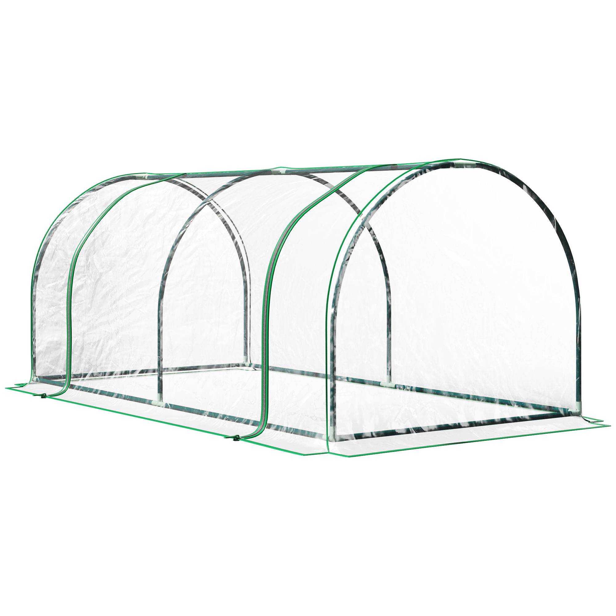 Outsunny Mini Invernadero 200x100x80 cm para Jardín Terraza Cultivo de Plantas Semilla Vivero Casero Tipo Túnel con Marco de Acero y Cubierta Plástico